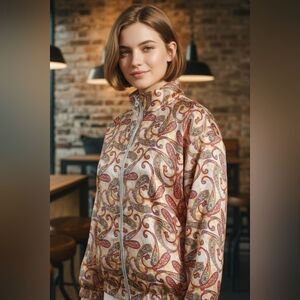 MURELI Paisley Patterned Women's Spring Jacket Size LARGE